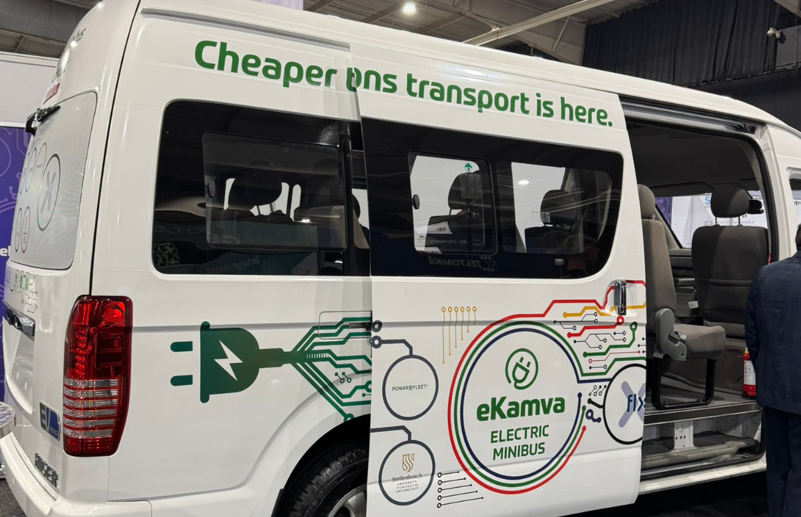 South Africa unveils its first electric minibus taxi. Photo/ Courtesy.