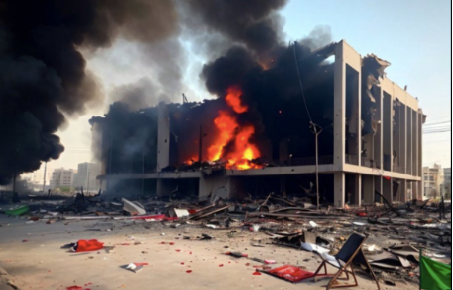 A fake image circulated on social media claimed that Al-Jazeera University in Wad Madani city had been bombed. Photo/Courtesy.