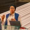 Huawei Kenya Media Director Khadija Mohammed addressing students Photo/ Courtesy.